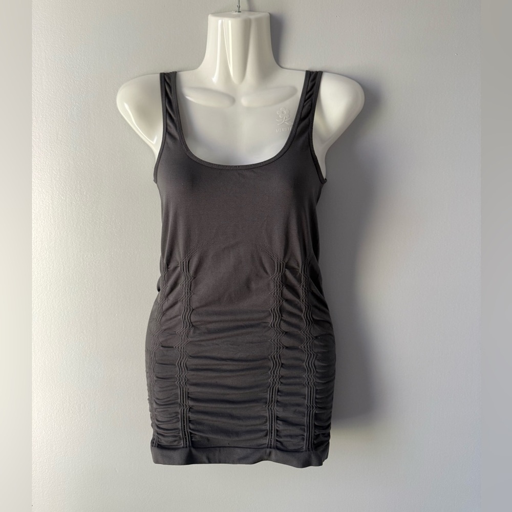 Kismet Ruched Charcoal Tank Top